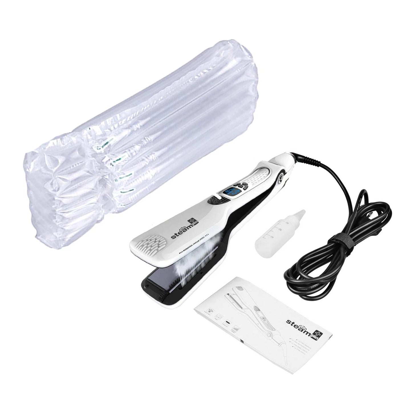 Bigodini per le donne piastra per capelli Steam Titanium Ceramic Flat Iron pettine elettrico professionale Hair Curling Iron Styler