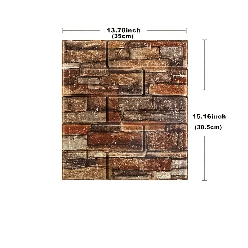 Autoadesiva 1-40 pz 38.5X35 cm FAI DA TE 3D Carta Da Parati Retro Modello di Mattoni Adesivi Murali Impermeabile Decorazione Della Stanza Schiuma decorazione della casa