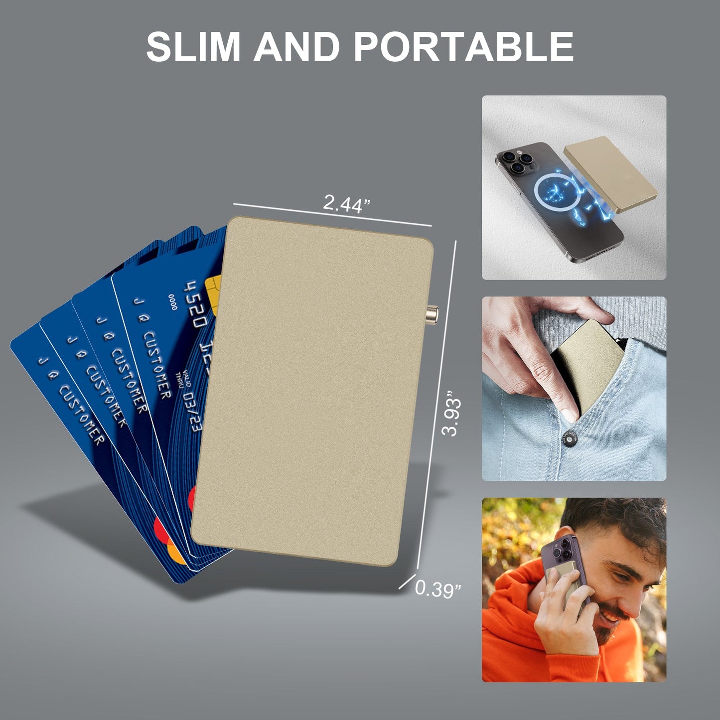 TOYFID Portafoglio personalizzato Slim Basic RFID Pop Up Slide interamente in alluminio per uomo