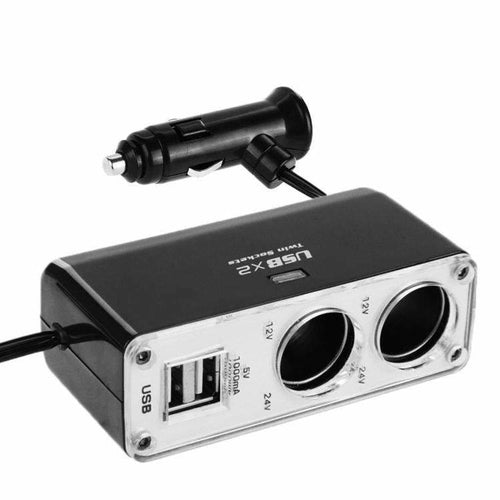Sdoppiatore Accendisigari AMZER 12V/24V – Adattatore Auto a 2 Prese con Protezione da Sovraccarico