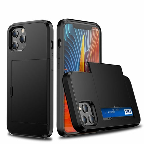 Custodia Hybrid Amzer con Porta Carte e Clip da Cintura per iPhone 12 – Protezione Rugged 3-in-1