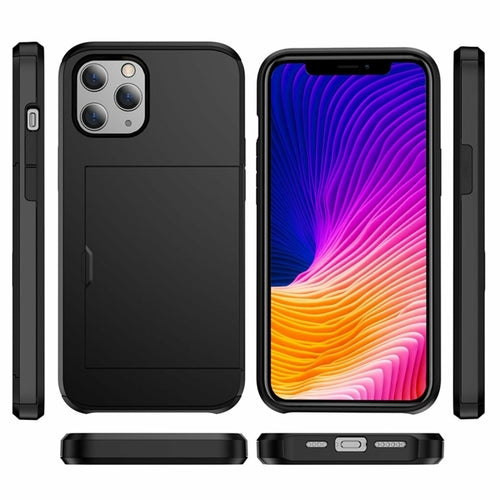 Custodia Hybrid Amzer con Porta Carte e Clip da Cintura per iPhone 12 – Protezione Rugged 3-in-1