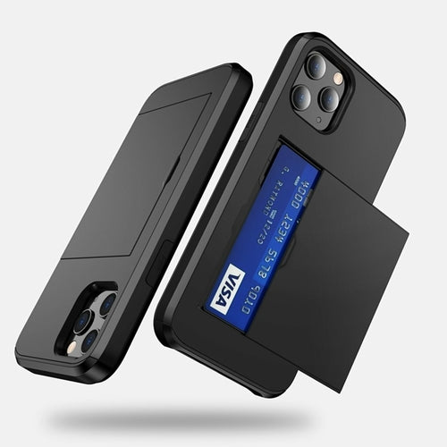 Custodia Hybrid Amzer con Porta Carte e Clip da Cintura per iPhone 12 – Protezione Rugged 3-in-1