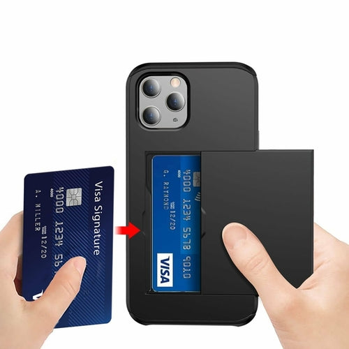 Custodia Hybrid Amzer con Porta Carte e Clip da Cintura per iPhone 12 – Protezione Rugged 3-in-1