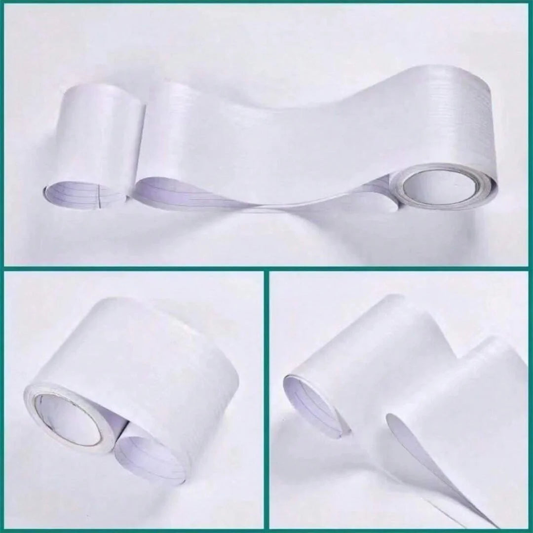 1PC 5mx10cm Adesivo da parete con linea di battiscopa in venature del legno addensato, decorazione autoadesiva per l'angolo della parete della camera da letto del soggiorno