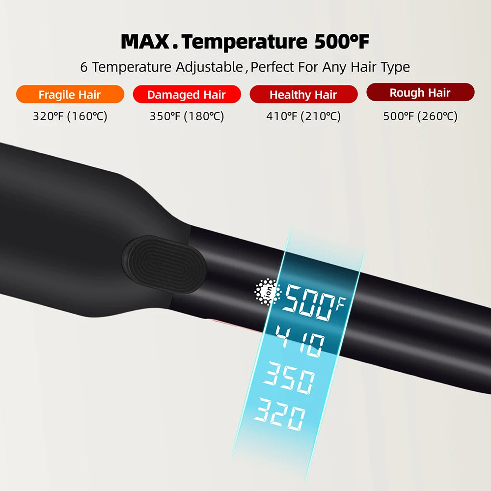 Piastra Capelli Professionale 500°F 260°C Piastre Larghe Ioni Plasma Anticrespo Trattamento Cheratina