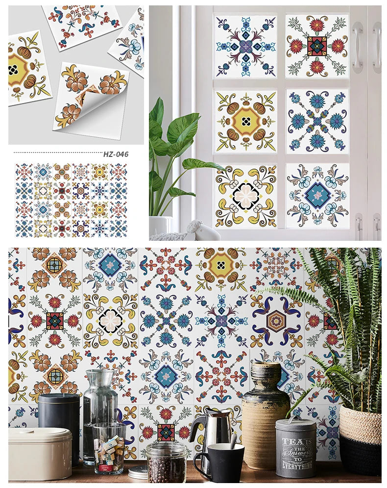 24pcs/set Light Color Tiles Sticker Wall Stickers Kitchen Bathroom Home Renovation Wallpaper Waterproof Self-adhesive Wall Decal