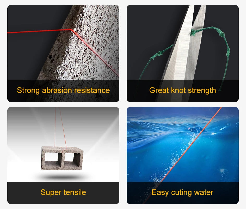 JOF PE intrecciato X4 lenza, resistente all'abrasione lenza sottile durevole per accessori per la pesca all'aperto 300M 500M 1000M