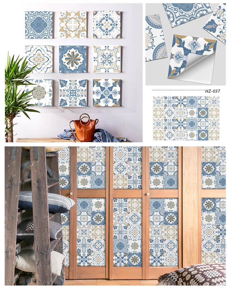 24pcs/set Light Color Tiles Sticker Wall Stickers Kitchen Bathroom Home Renovation Wallpaper Waterproof Self-adhesive Wall Decal