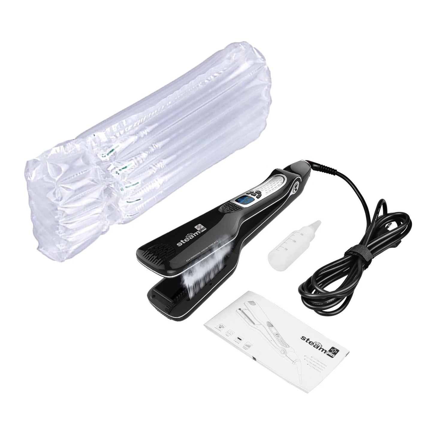Bigodini per le donne piastra per capelli Steam Titanium Ceramic Flat Iron pettine elettrico professionale Hair Curling Iron Styler