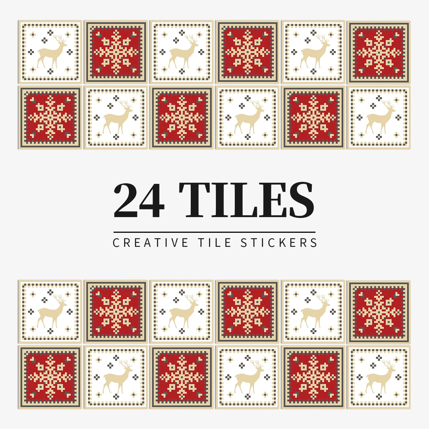 24pcs/set Light Color Tiles Sticker Wall Stickers Kitchen Bathroom Home Renovation Wallpaper Waterproof Self-adhesive Wall Decal