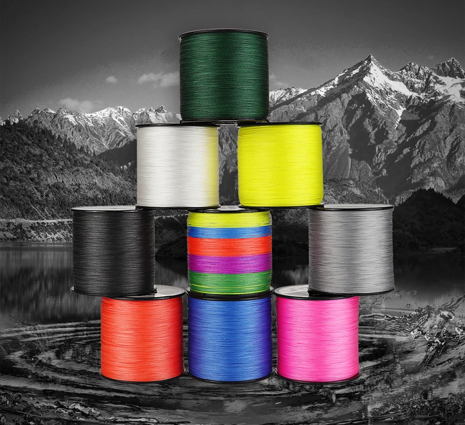 JOF PE intrecciato X4 lenza, resistente all'abrasione lenza sottile durevole per accessori per la pesca all'aperto 300M 500M 1000M