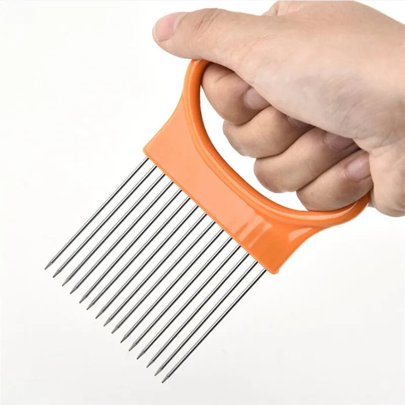 Multi-purpose Onion Cutter Stainless Steel Plastic Vegetable Slicer Tomato Cutter Metal Meat Needle Kitchen Accessories Gadgets