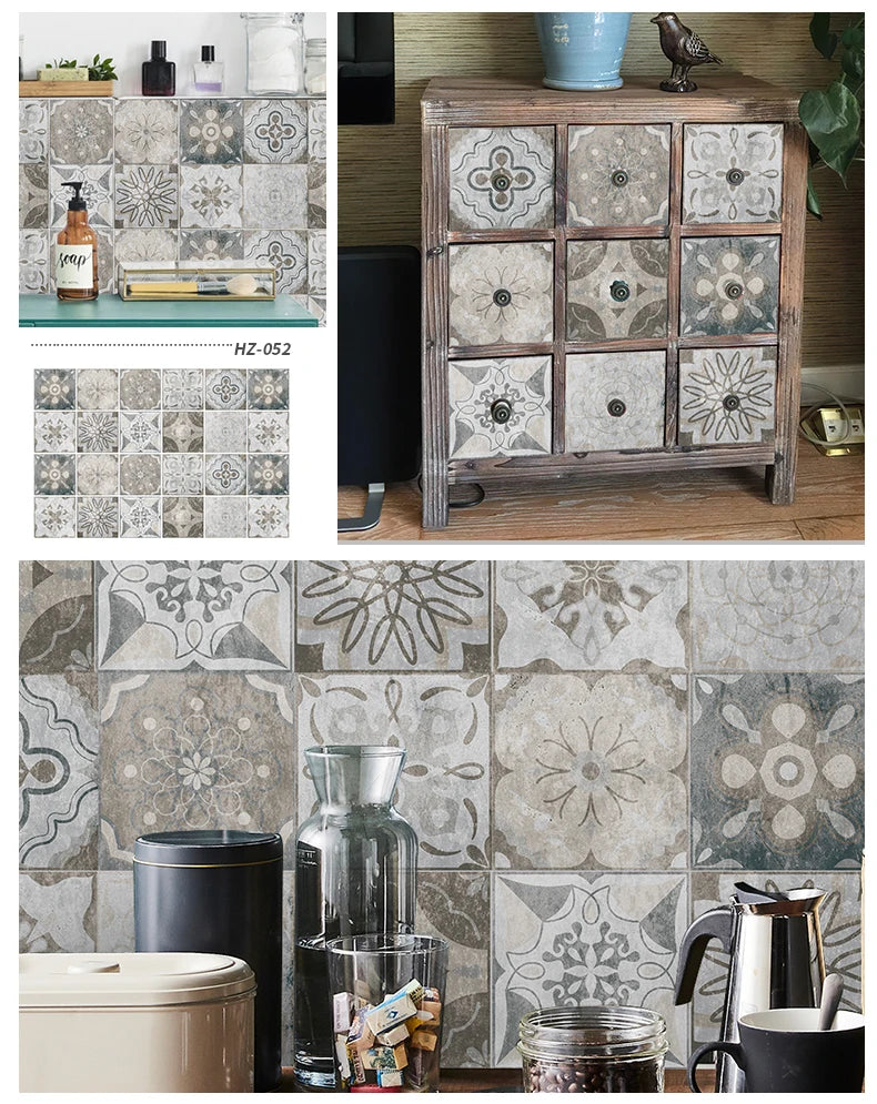 24pcs/set Light Color Tiles Sticker Wall Stickers Kitchen Bathroom Home Renovation Wallpaper Waterproof Self-adhesive Wall Decal