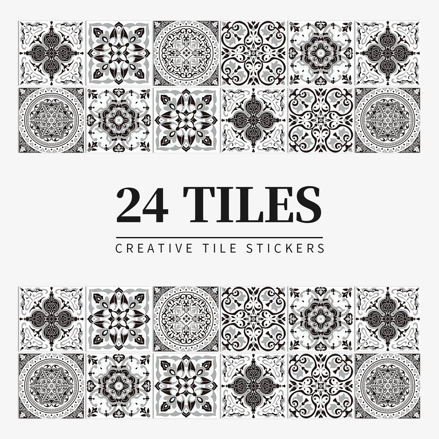 24pcs/set Light Color Tiles Sticker Wall Stickers Kitchen Bathroom Home Renovation Wallpaper Waterproof Self-adhesive Wall Decal