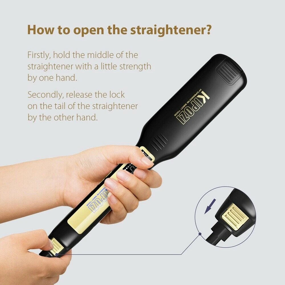 KIPOZI Piastra Capelli Professionale Titanio 230°C Display LCD Digitale Riscaldamento Veloce