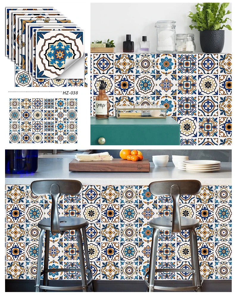 24pcs/set Light Color Tiles Sticker Wall Stickers Kitchen Bathroom Home Renovation Wallpaper Waterproof Self-adhesive Wall Decal