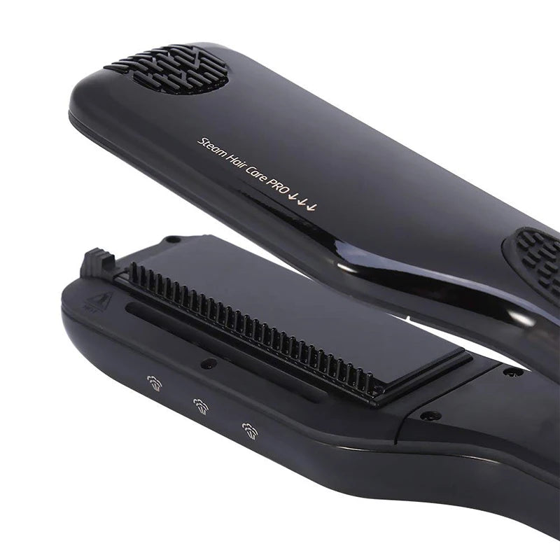 Bigodini per le donne piastra per capelli Steam Titanium Ceramic Flat Iron pettine elettrico professionale Hair Curling Iron Styler