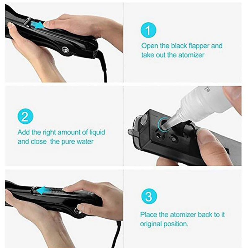 Bigodini per le donne piastra per capelli Steam Titanium Ceramic Flat Iron pettine elettrico professionale Hair Curling Iron Styler