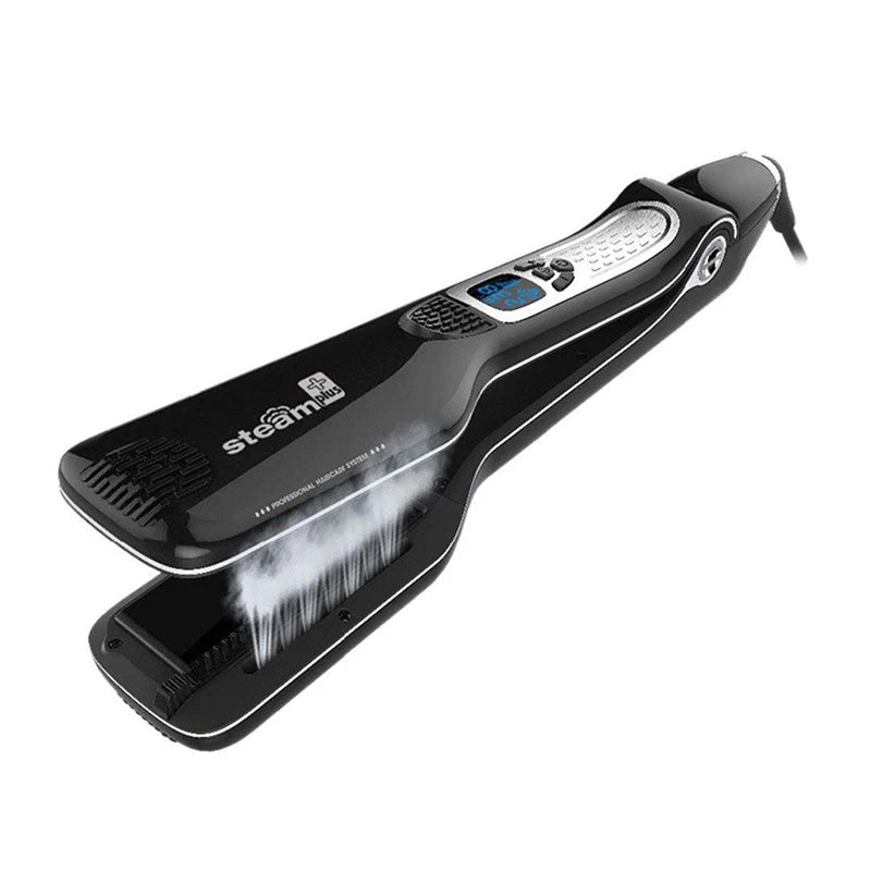 Bigodini per le donne piastra per capelli Steam Titanium Ceramic Flat Iron pettine elettrico professionale Hair Curling Iron Styler