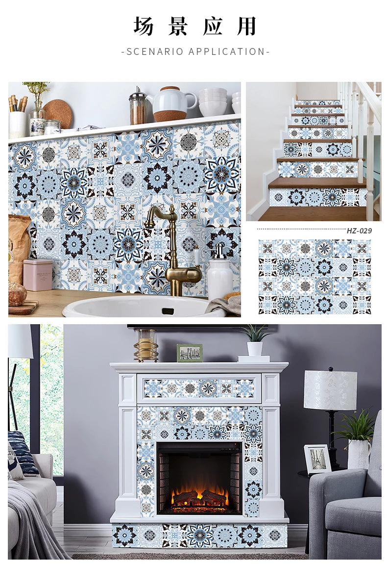 24pcs/set Light Color Tiles Sticker Wall Stickers Kitchen Bathroom Home Renovation Wallpaper Waterproof Self-adhesive Wall Decal