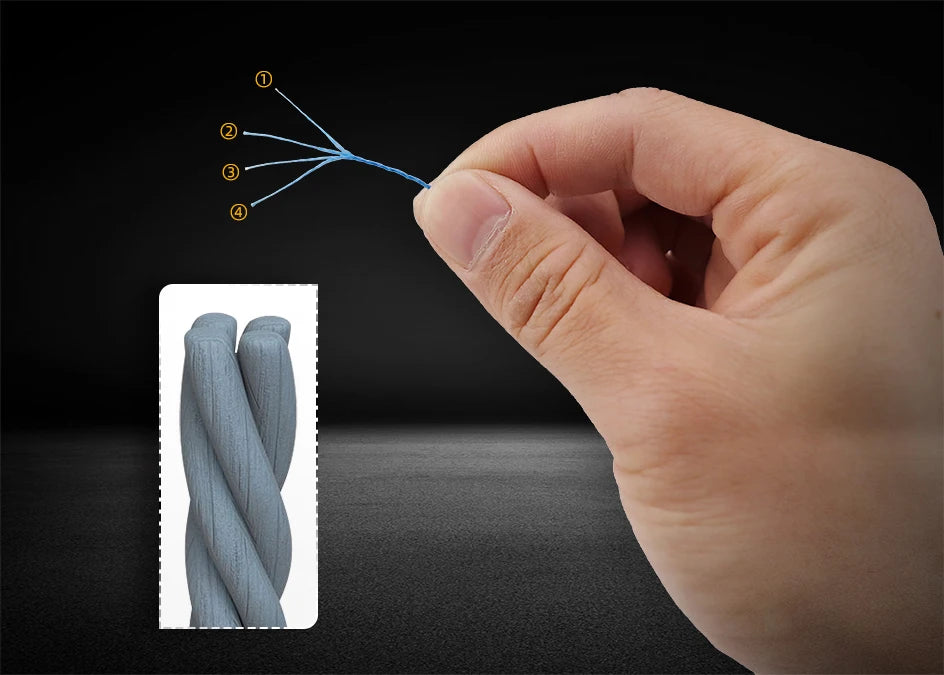 JOF PE intrecciato X4 lenza, resistente all'abrasione lenza sottile durevole per accessori per la pesca all'aperto 300M 500M 1000M
