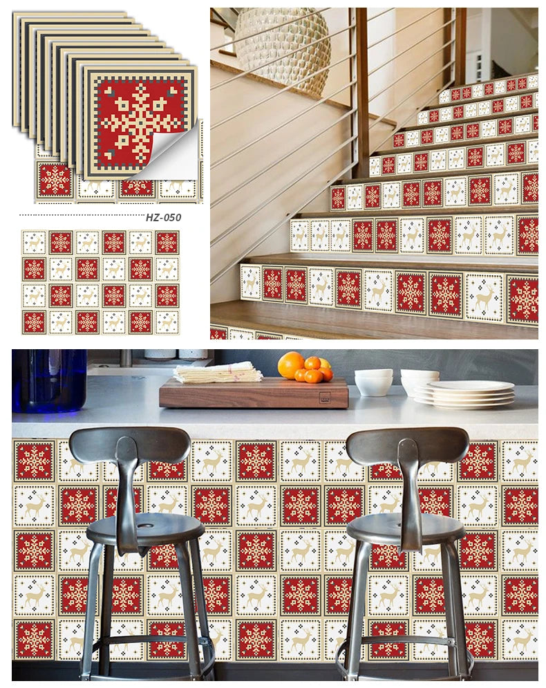 24pcs/set Light Color Tiles Sticker Wall Stickers Kitchen Bathroom Home Renovation Wallpaper Waterproof Self-adhesive Wall Decal