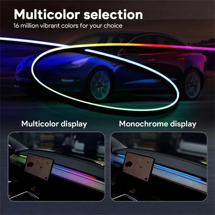 Kit Luci Ambientali Auto RGB LED - Striscia in Acrilico RGB Car Ambient Light