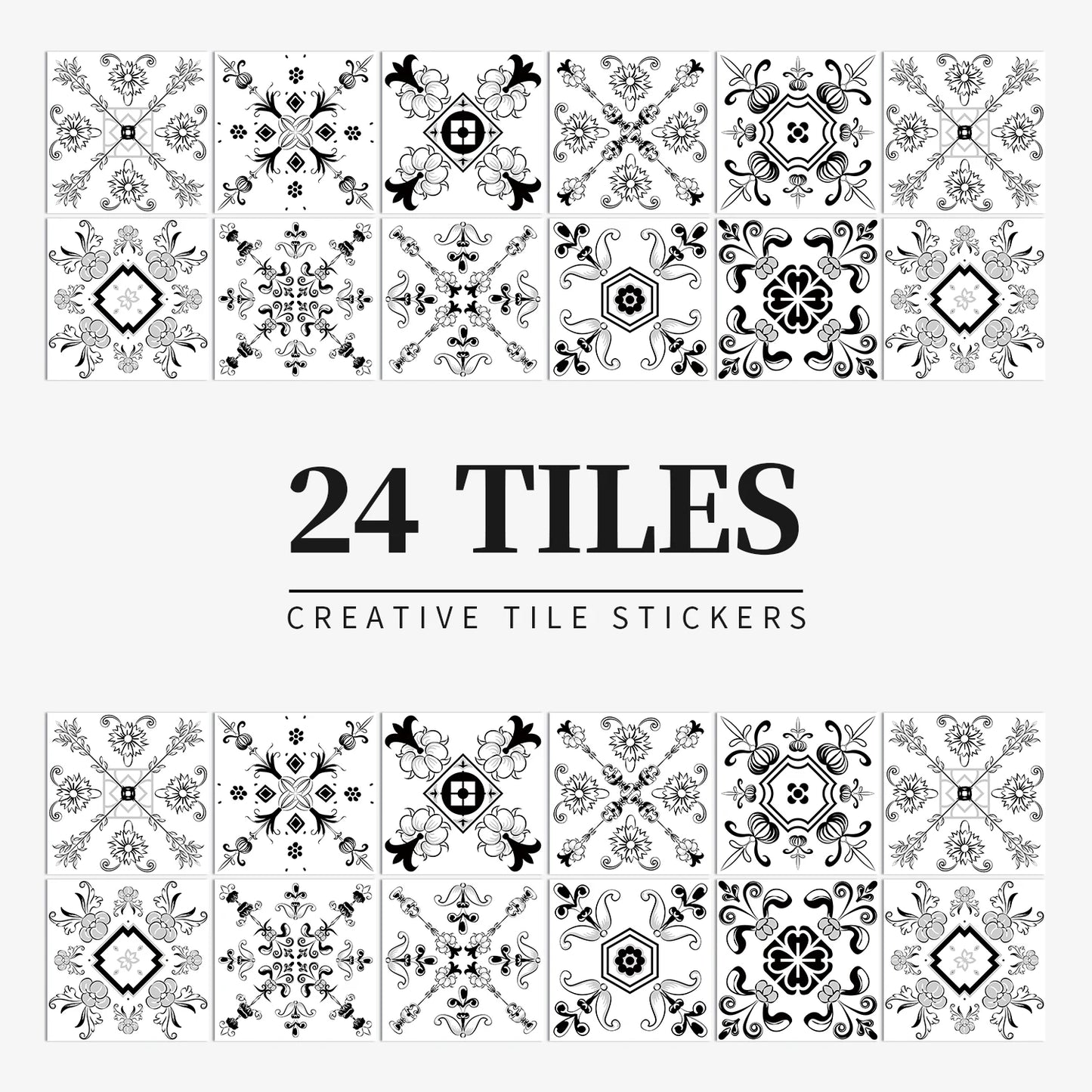 24pcs/set Light Color Tiles Sticker Wall Stickers Kitchen Bathroom Home Renovation Wallpaper Waterproof Self-adhesive Wall Decal