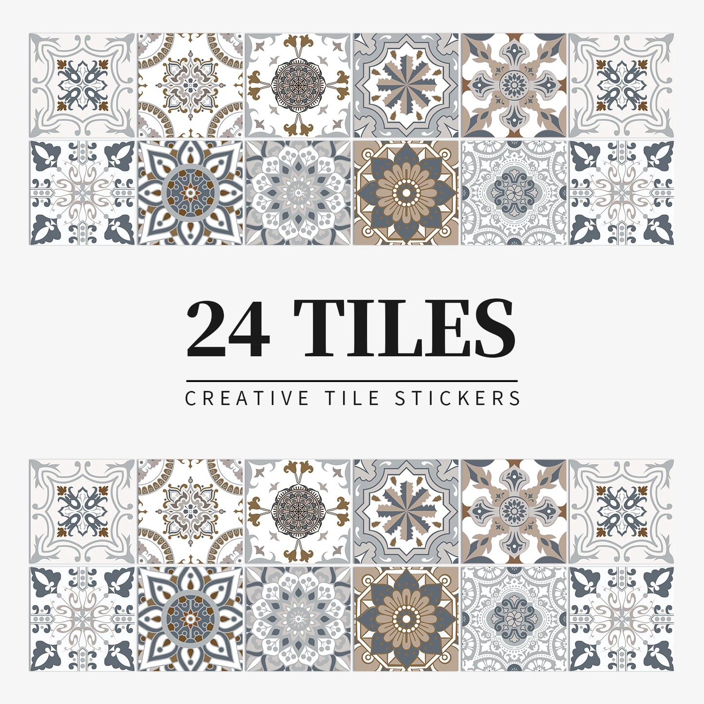 24pcs/set Light Color Tiles Sticker Wall Stickers Kitchen Bathroom Home Renovation Wallpaper Waterproof Self-adhesive Wall Decal