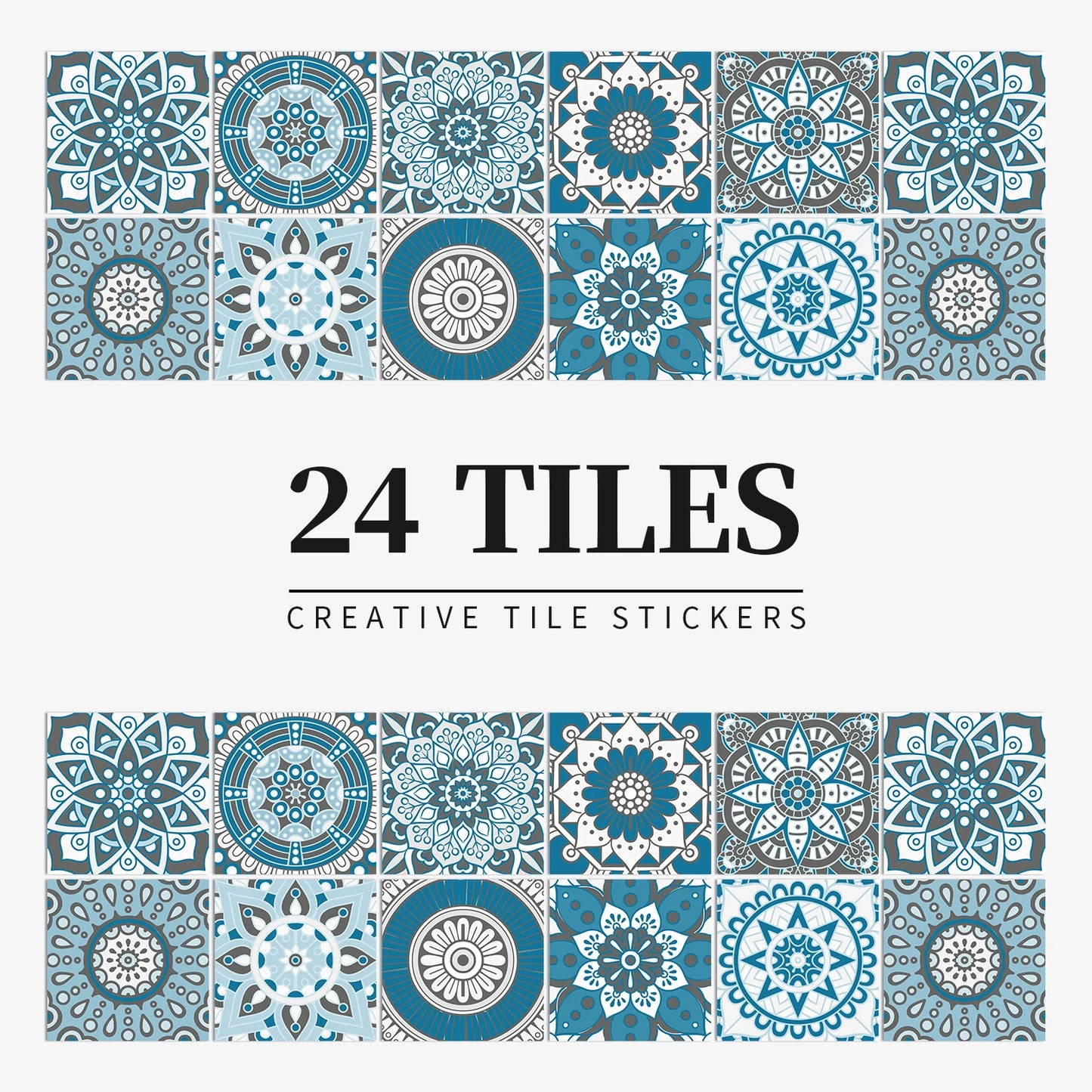 24pcs/set Light Color Tiles Sticker Wall Stickers Kitchen Bathroom Home Renovation Wallpaper Waterproof Self-adhesive Wall Decal
