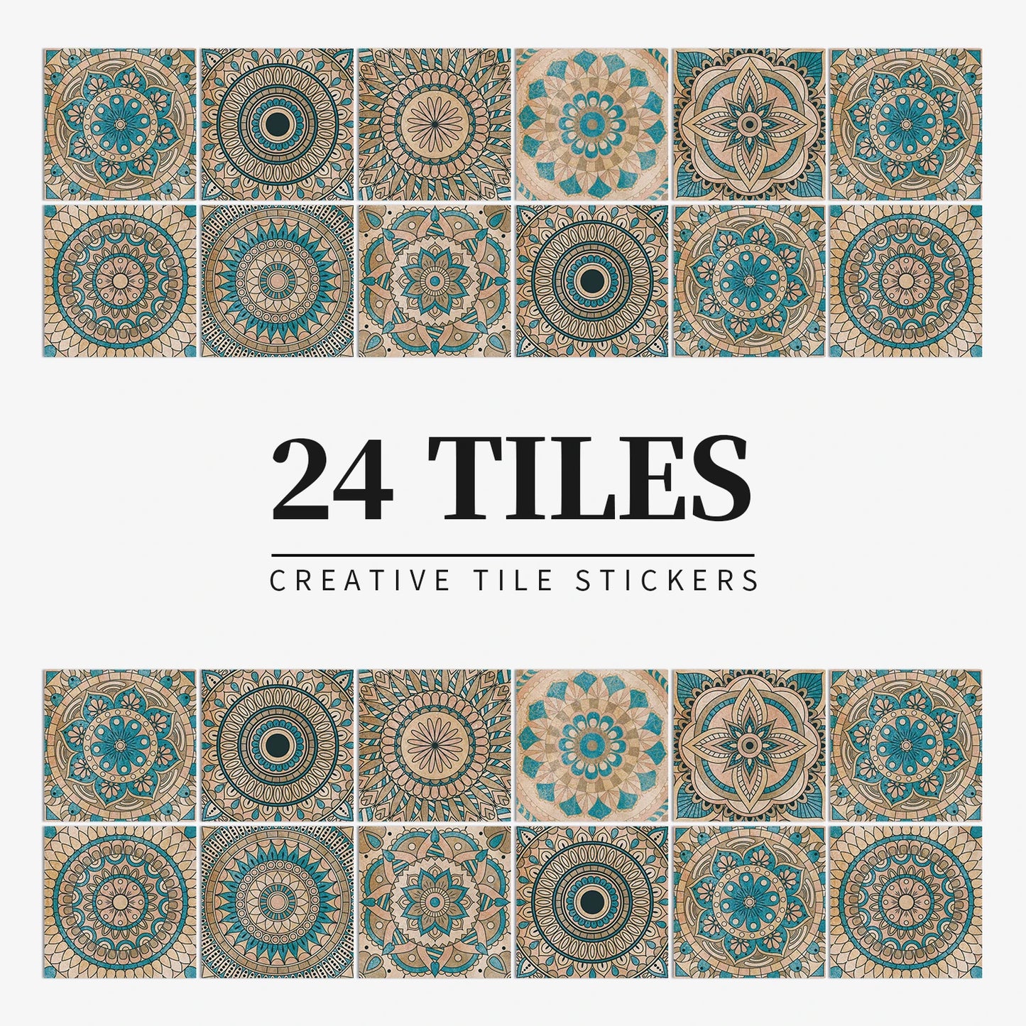 24pcs/set Light Color Tiles Sticker Wall Stickers Kitchen Bathroom Home Renovation Wallpaper Waterproof Self-adhesive Wall Decal