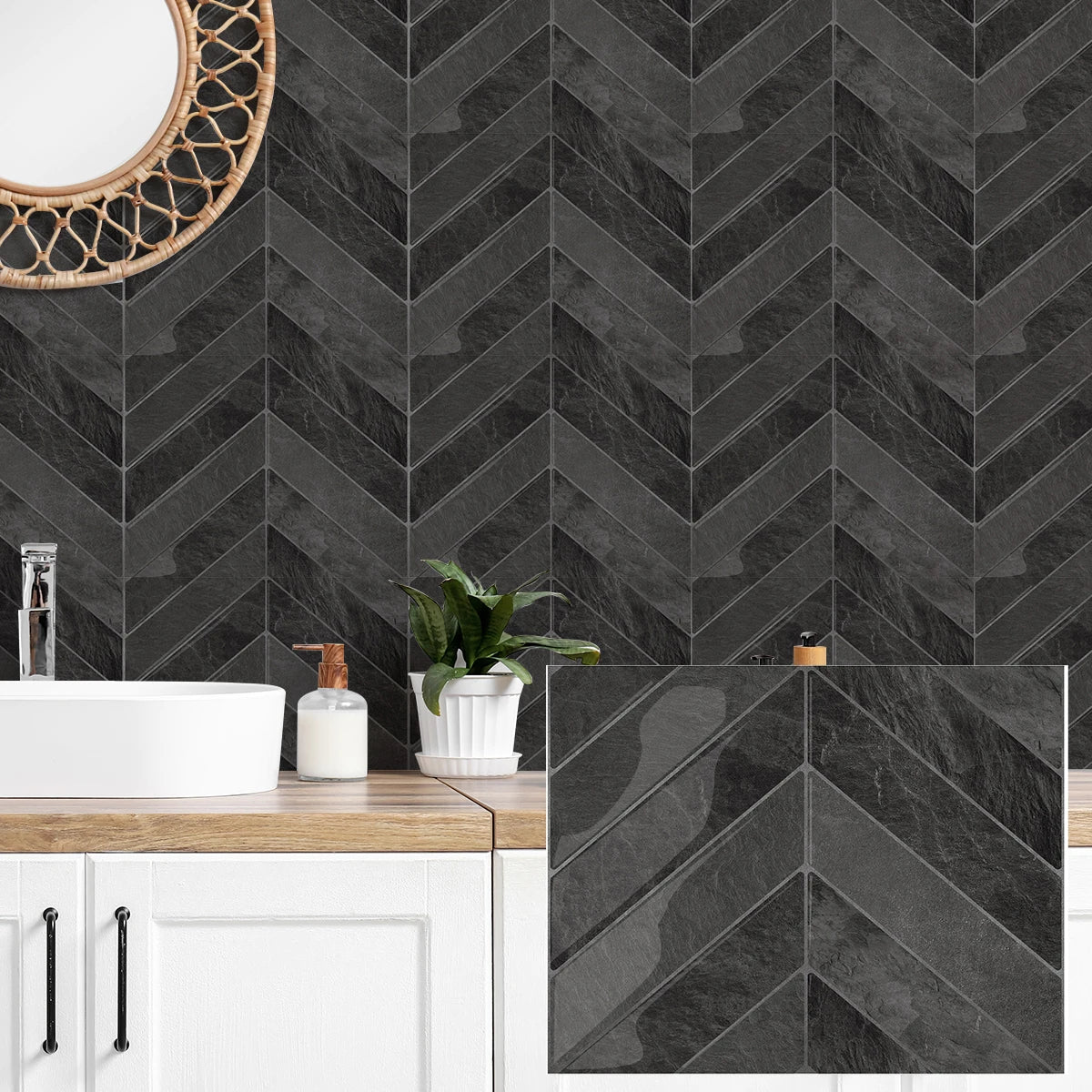 Piastrelle adesive effetto marmo beige per pareti, bagno e cucina
