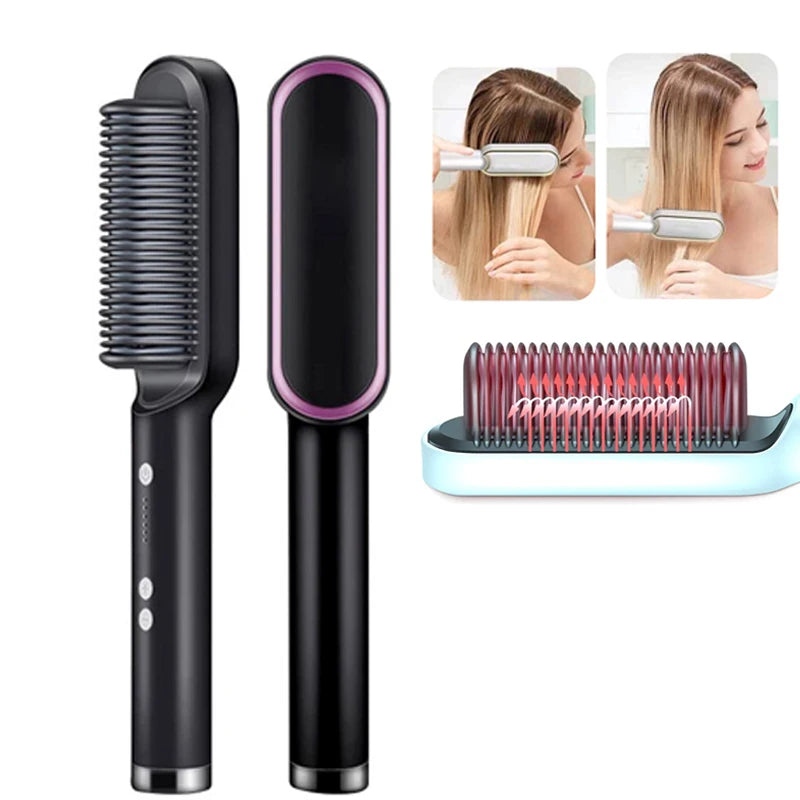 Piastra per capelli professionale a riscaldamento rapido elettrico pettine caldo piastra per capelli cura personale spazzola multifunzionale per acconciatura