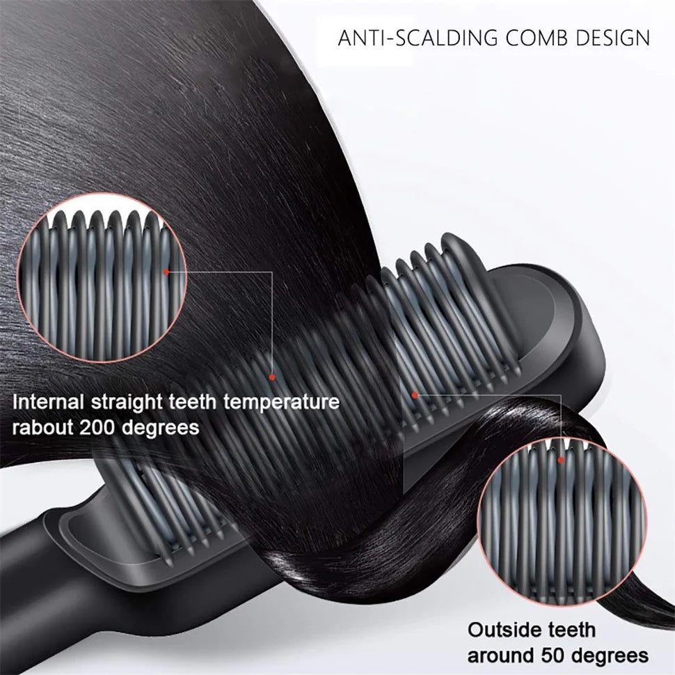 Piastra per capelli professionale a riscaldamento rapido elettrico pettine caldo piastra per capelli cura personale spazzola multifunzionale per acconciatura