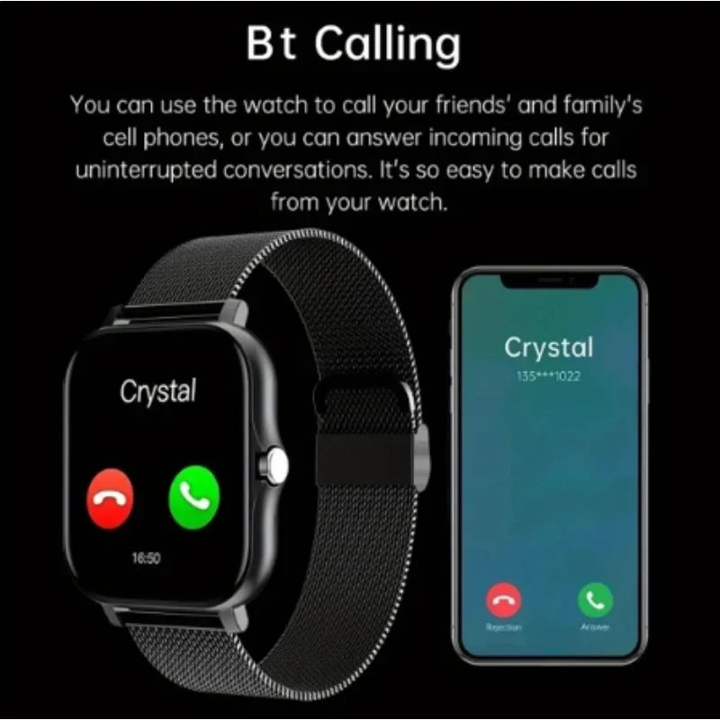 Orologio intelligente per telefono Android. Schermo a colori da 1,44 pollici Full Touch Chiamata Bluetooth Orologio intelligente Ricarica magnetica