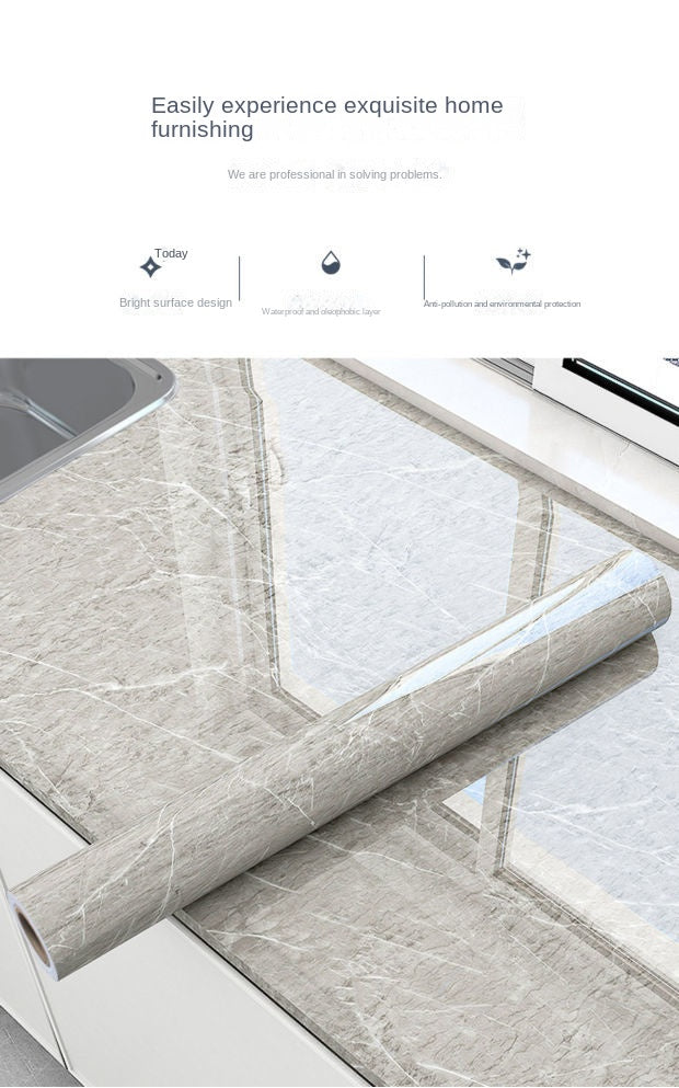 Thick Oil Proof Wall Stickers Waterproof Foil Wallpaper Marble Self Adhesive Removable Contact Paper for Bathroom Decor Kitchen