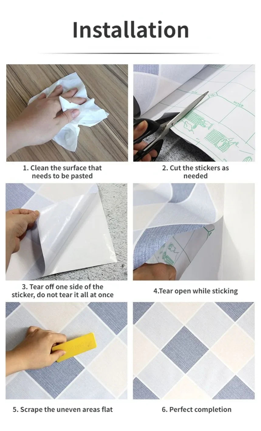 10M Marble Kitchen Oil-Proof Film Waterproof Self-adhesive Wall Tile Sticker Moisture-Proof Countertop Cabinet Cover Wallpaper