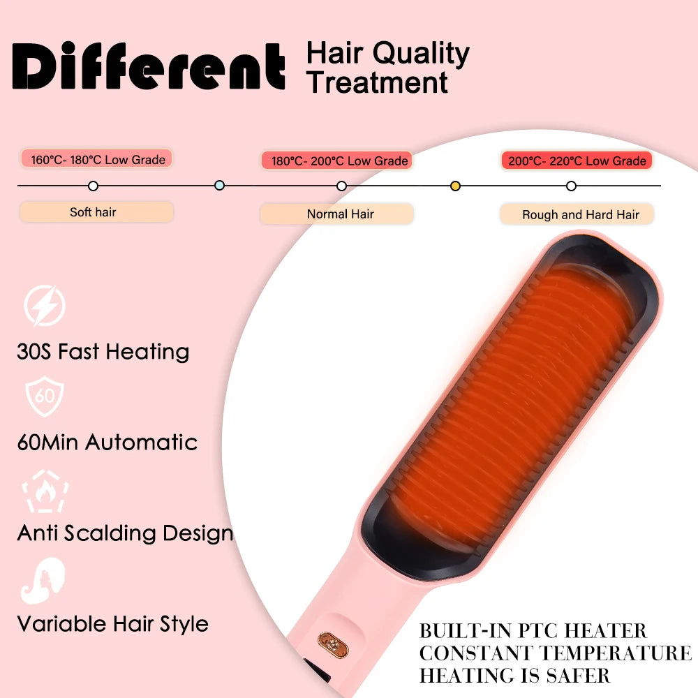 Spazzola per capelli spazzola elettrica pettine caldo piastra per capelli spazzole per capelli pettine pettine per riscaldamento a caldo piastra per capelli multifunzione