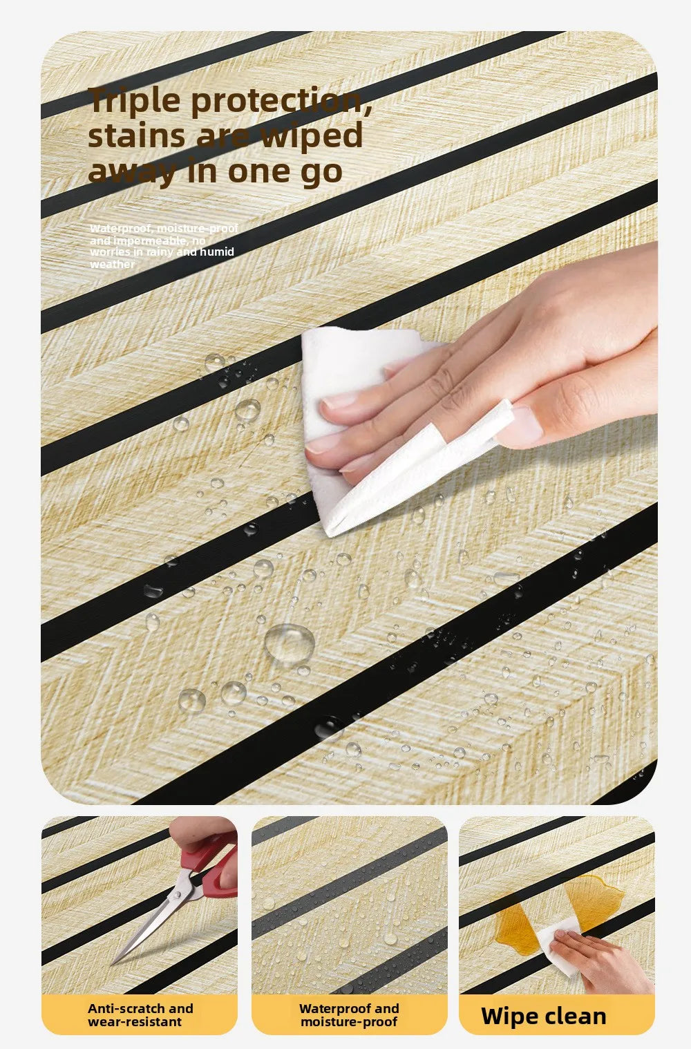 Adesivo Murale a Griglia in Legno Autoadesivo Decorazione di Sfondo per Camera da Letto Soggiorno Cucina Carta da Parati in PVC Impermeabile