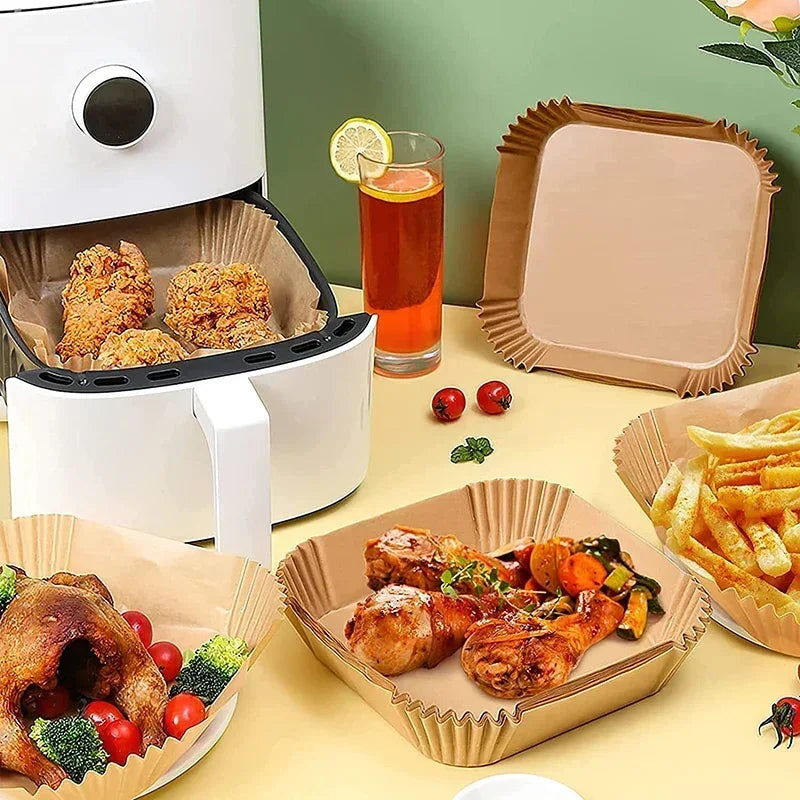 Air Fryer Paper fryer air paper Disposable Square round Airfryer Papers Paper Molds for Fryer for Oven Pan Oil-Proof KitchenTool