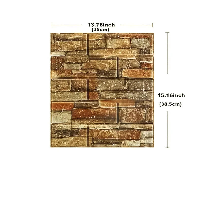 Autoadesiva 1-40 pz 38.5X35 cm FAI DA TE 3D Carta Da Parati Retro Modello di Mattoni Adesivi Murali Impermeabile Decorazione Della Stanza Schiuma decorazione della casa