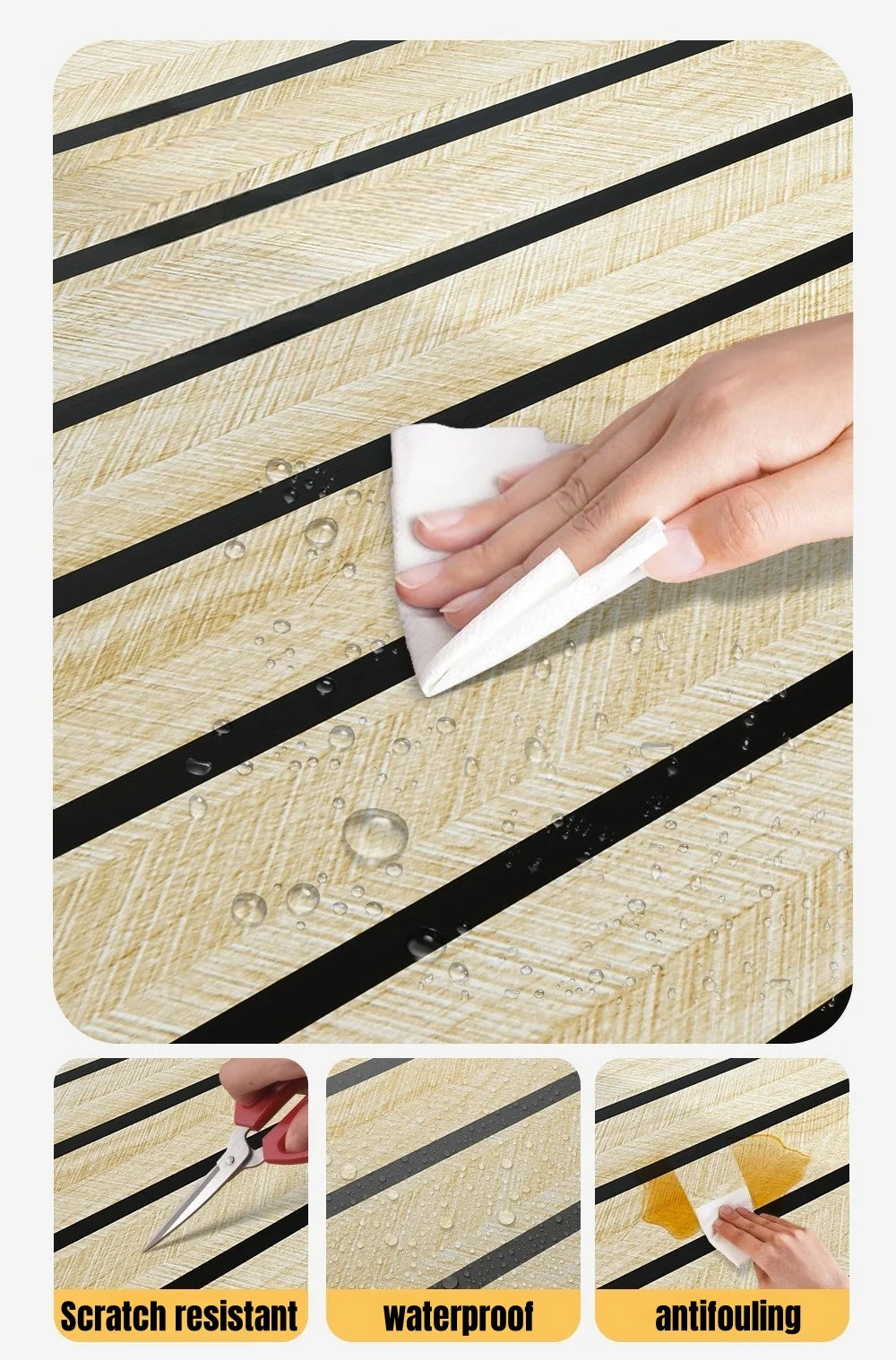 Pannello adesivo da parete Carta da parati autoadesiva con venature del legno Decorazioni per la casa Stacca e incolla Facile da fai da te Adatto per il soffitto del soggiorno