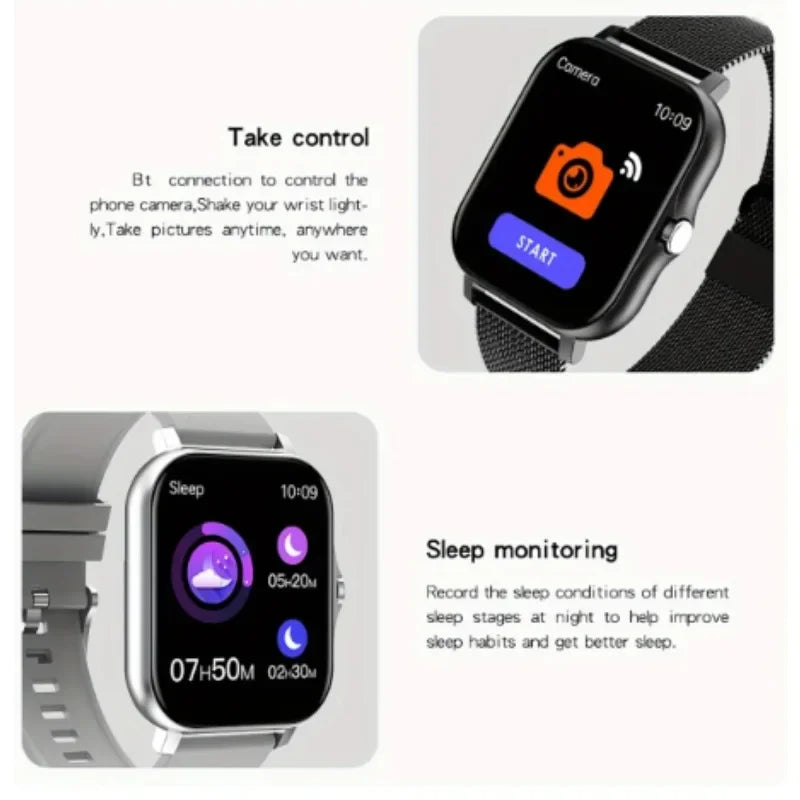 Orologio intelligente per telefono Android. Schermo a colori da 1,44 pollici Full Touch Chiamata Bluetooth Orologio intelligente Ricarica magnetica
