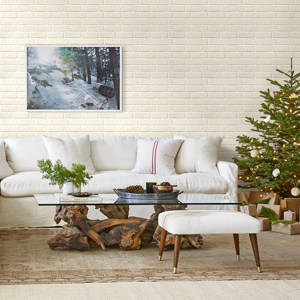 3D Wall Sticker Self-adhesive Faux Brick Wall Panel Peel and Stick Tile Backsplash for Kitchen Bedroom Waterproof Tile Sticker