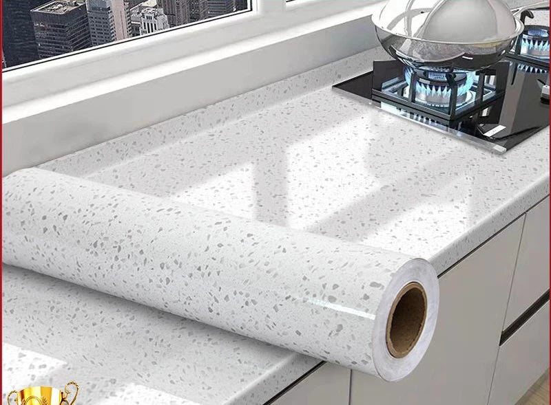 Thick Oil Proof Wall Stickers Waterproof Foil Wallpaper Marble Self Adhesive Removable Contact Paper for Bathroom Decor Kitchen