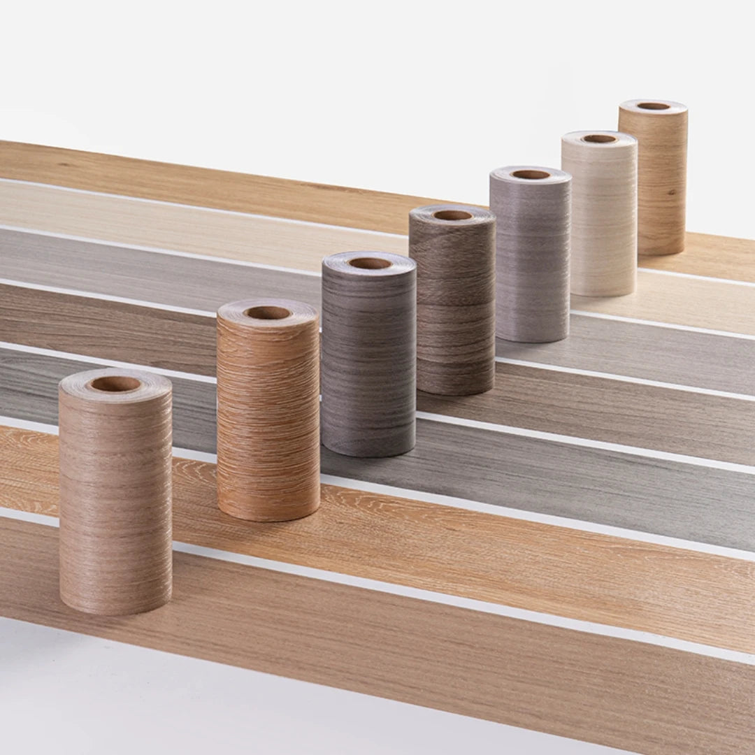 1 rotolo di adesivi murali per battiscopa con venature del legno imitazione addensata, decorazione autoadesiva per l'angolo della parete della camera da letto del soggiorno