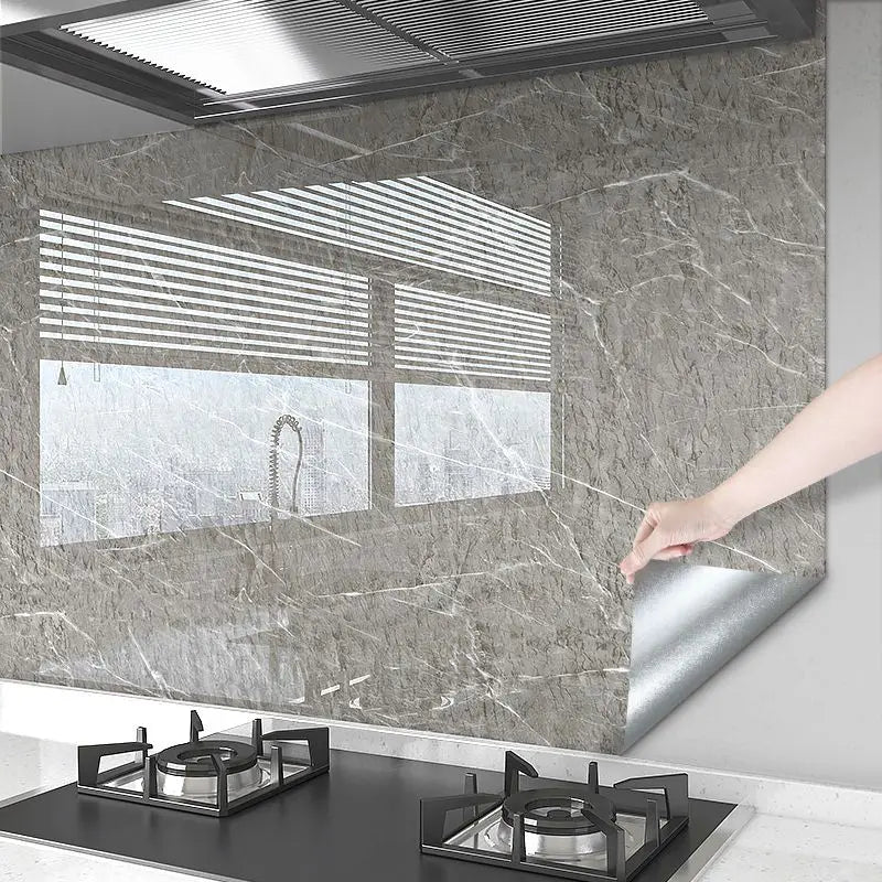 Thick Oil Proof Wall Stickers Waterproof Foil Wallpaper Marble Self Adhesive Removable Contact Paper for Bathroom Decor Kitchen