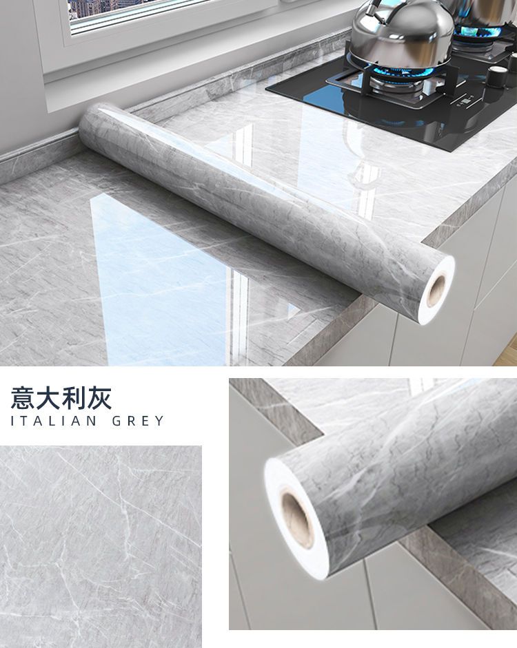 Thick Oil Proof Wall Stickers Waterproof Foil Wallpaper Marble Self Adhesive Removable Contact Paper for Bathroom Decor Kitchen