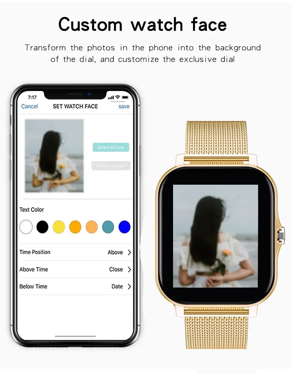 Orologio intelligente per telefono Android. Schermo a colori da 1,44 pollici Full Touch Chiamata Bluetooth Orologio intelligente Ricarica magnetica
